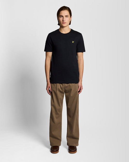 Fine Cotton Slub T Shirt Jet Black